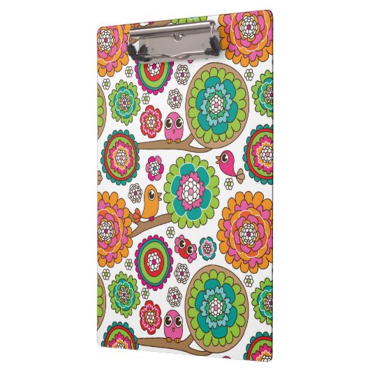 Gekritzel-Blumen-Hintergrundmuster Klemmbrett (Links)