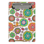 Gekritzel-Blumen-Hintergrundmuster Mini Klemmbrett (Vorderseite)