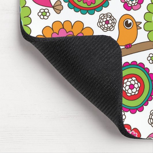 Gekritzel-Blumen-Hintergrundmuster Mousepad (Ecke)