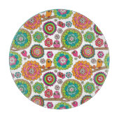 Gekritzel-Blumen-Hintergrundmuster Schneidebrett (Vorderseite)