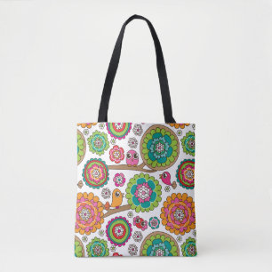 Gekritzel-Blumen-Hintergrundmuster Tasche
