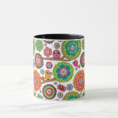 Gekritzel-Blumen-Hintergrundmuster Tasse (Zentrum)