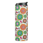 Gekritzel-Blumen-Hintergrundmuster Thermosbecher (Nach links gedreht)