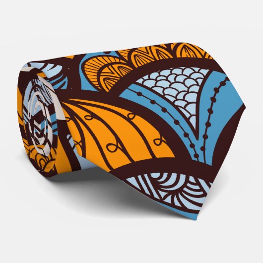 Gekritzel-Blumen Krawatte (Gerollt)