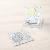 Gekritzel-Blumen und Mandalas Rechteckiger Pappuntersetzer (Vor Ort)