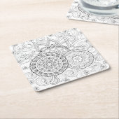 Gekritzel-Blumen und Mandalas Rechteckiger Pappuntersetzer (angewinkelt)