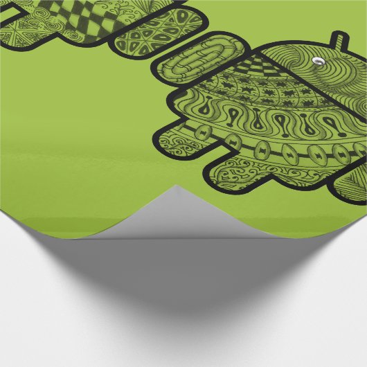 Gekritzel-Charaktere für den Android™ Roboter Geschenkpapier (Ecke)