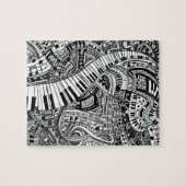 Gekritzel der klassischen Musik mit Puzzle (Horizontal)