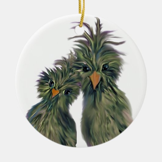 Gekritzel DODO Liebe-Vögel Keramikornament (Vorne)