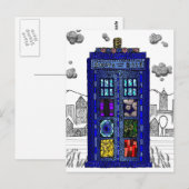 Gekritzel einer Polizei-Telefonzelle des blauen Postkarte (Vorne/Hinten)