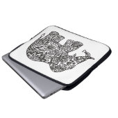 Gekritzel-Elefant Laptopschutzhülle (Vorne Knopf)