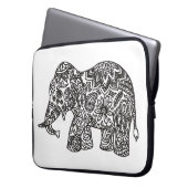 Gekritzel-Elefant Laptopschutzhülle (Vorderseite Links)