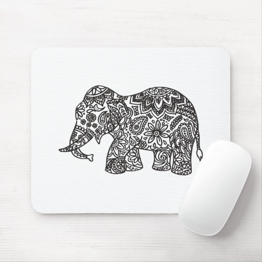 Gekritzel-Elefant Mousepad (Mit Mouse)