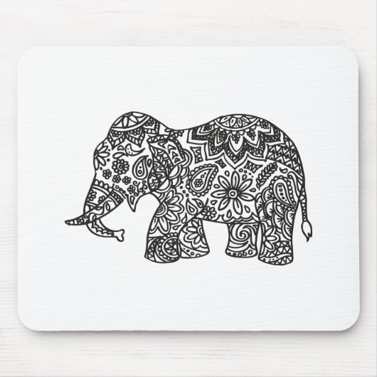 Gekritzel-Elefant Mousepad (Vorne)