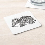 Gekritzel-Elefant Rechteckiger Pappuntersetzer (angewinkelt)