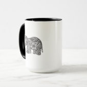 Gekritzel-Elefant Tasse (Vorderseite Links)