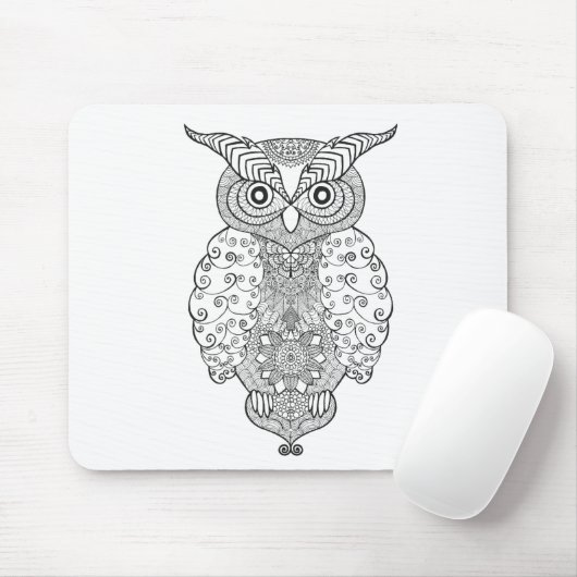 Gekritzel-Eule Mousepad (Mit Mouse)