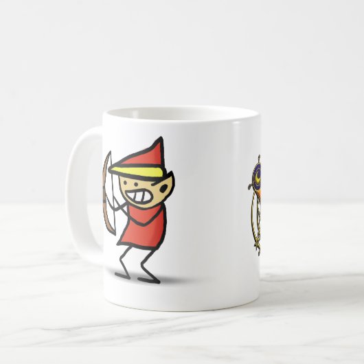 Gekritzel-Feuer-Elf des Zauberer-101 Kaffeetasse (Vorderseite Links)