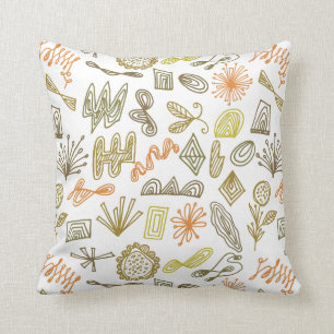 Gekritzel formt abstraktes gemustertes Kissen