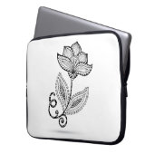 Gekritzel Hennastrauch-Paisleys Mehndi Laptopschutzhülle (Vorderseite Links)
