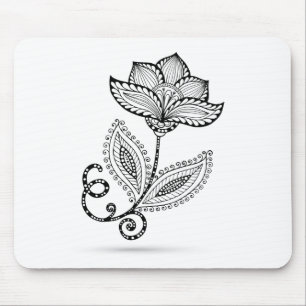 Gekritzel Hennastrauch-Paisleys Mehndi Mousepad
