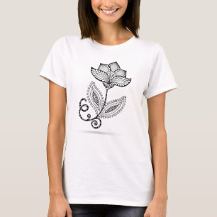 Gekritzel Hennastrauch-Paisleys Mehndi T-Shirt