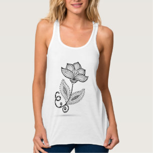 Gekritzel Hennastrauch-Paisleys Mehndi Tank Top