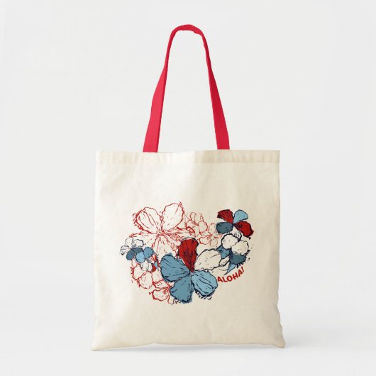 Gekritzel-Hibiskus-Taschen-Tasche Tragetasche (Vorne)