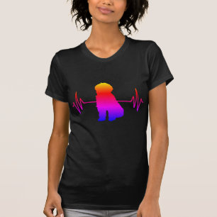 Gekritzel-Hundeherzschlag T-Shirt