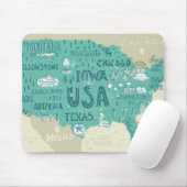 Gekritzel-Karte von USA Mousepad (Mit Mouse)