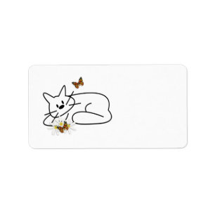 Gekritzel-Katze Adressaufkleber
