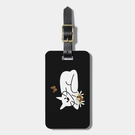 Gekritzel-Katze Gepäckanhänger (Vorderseite vertikal)