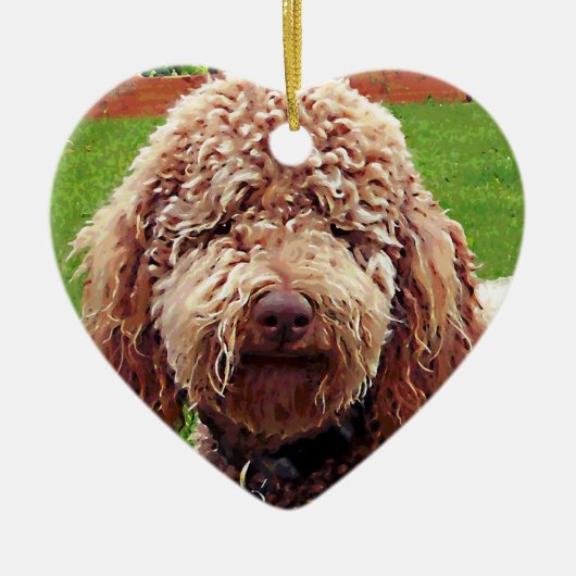 Gekritzel-Malerei-Herz-Verzierung Keramik Ornament (Vorne)