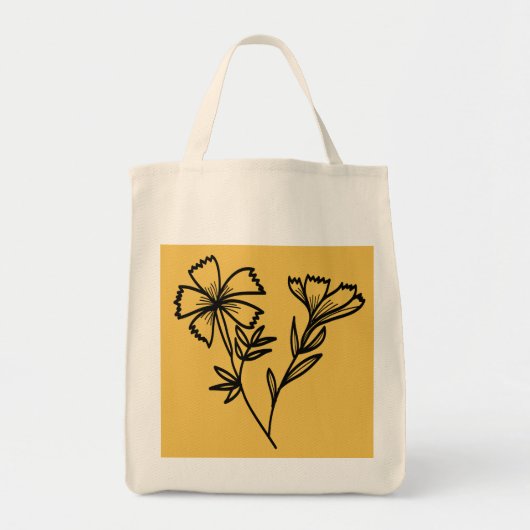 Gekritzel mit Blumen Tragetasche (Vorne)