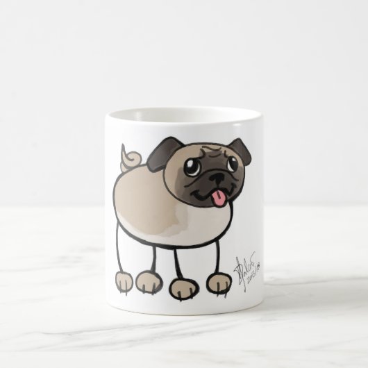 Gekritzel-Mops-Tasse Kaffeetasse (Mittel)
