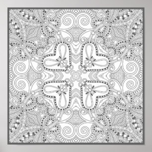 Gekritzel-Quadrat 2 Poster
