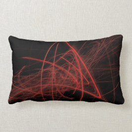 Gekritzel rot auf Schwarzem Lendenkissen