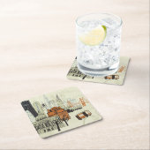 Gekritzel-San Francisco Szene Rechteckiger Pappuntersetzer (Vor Ort)