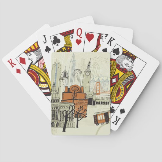 Gekritzel-San Francisco Szene Spielkarten (Rückseite)