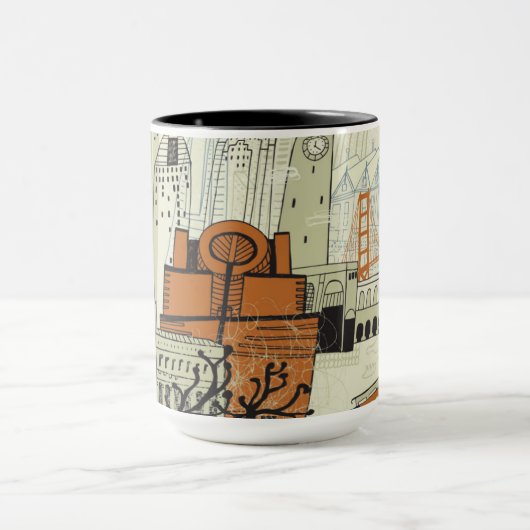 Gekritzel-San Francisco Szene Tasse (Zentrum)