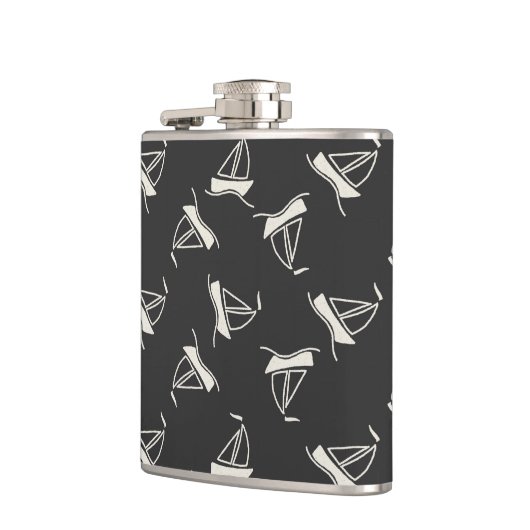 Gekritzel-Segelboot-Muster Flachmann (Links)