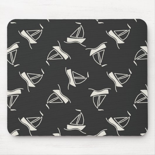 Gekritzel-Segelboot-Muster Mousepad (Vorne)
