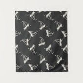 Gekritzel-Segelboot-Muster Wandteppich (Vorderseite)