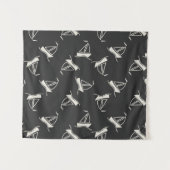 Gekritzel-Segelboot-Muster Wandteppich (Vorderseite (Horizontal))