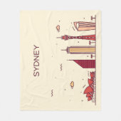 Gekritzel-Skyline Sydneys, Australien | Fleecedecke (Vorderseite)