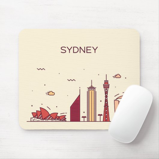Gekritzel-Skyline Sydneys, Australien | Mousepad (Mit Mouse)