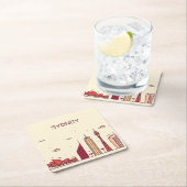 Gekritzel-Skyline Sydneys, Australien | Rechteckiger Pappuntersetzer (Vor Ort)