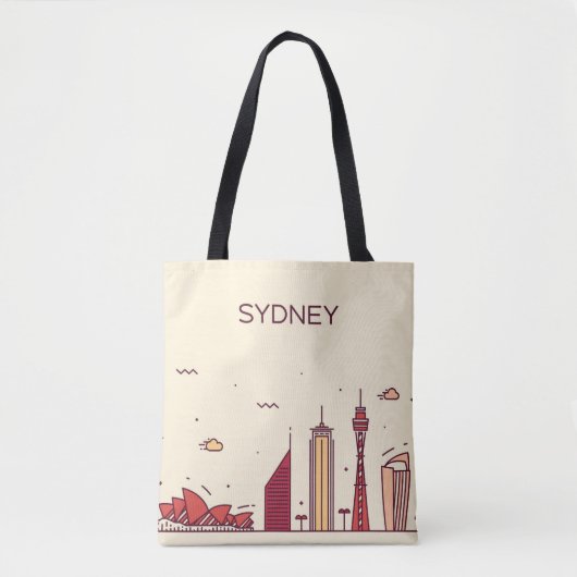 Gekritzel-Skyline Sydneys, Australien | Tasche (Vorderseite)