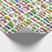 Gekritzel tauscht Packwagen und Automobile Geschenkpapier (Ecke)