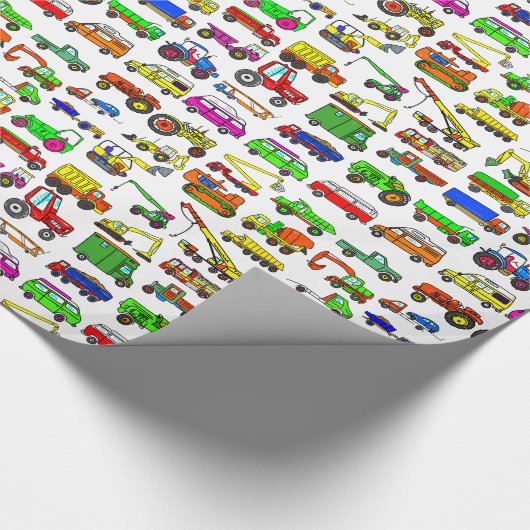 Gekritzel tauscht Packwagen und Automobile Geschenkpapier (Ecke)